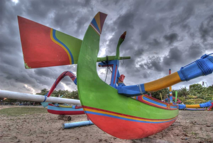 Picture of INDONESIA, BALI OUTRIGGER BOATS ON BEACH