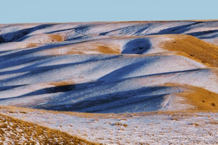 Picture of CANADA, ALBERTA, SNOW-COVERED HILLS AT SUNSET