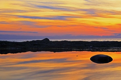 Picture of CANADA, QUEBEC REFLECTION ON WATER AT SUNSET