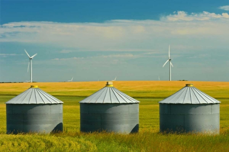 Picture of CANADA, SOMERSET WIND TURBINES AND GRAIN BINS