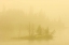 Picture of CANADA, ONTARIO FOG ON LAKE WITH SMALL ISLAND
