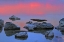 Picture of CANADA, BRUCE PENINSULA SUNSET ON BERFORD LAKE