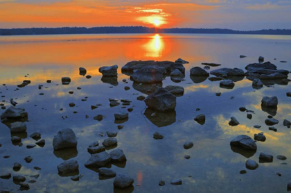 Picture of CANADA, BRUCE PENINSULA SUNSET ON BERFORD LAKE