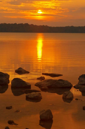 Picture of CANADA, BRUCE PENINSULA SUNSET ON BERFORD LAKE