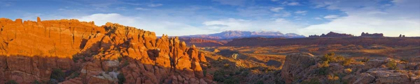Picture of UT, ARCHES NP SUNSET AT FIERY FURNACE OVERLOOK