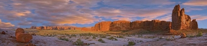 Picture of USA, UTAH, ARCHES NP COURTHOUSE WASH AT SUNRISE