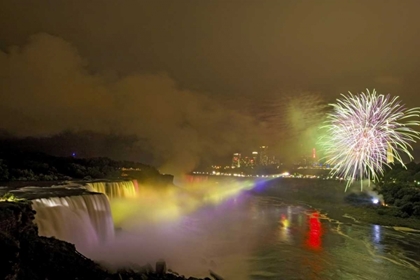 Picture of NY, NIAGARA FALLS FIREWORKS OVER THE WATERFALLS
