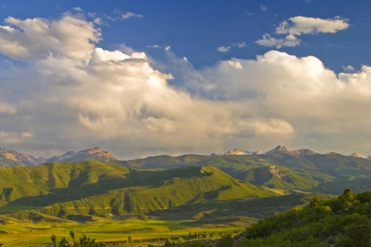 Picture of CO, ASPEN, SUMMER SUNSET ON GREEN MOUNTAIN VISTA