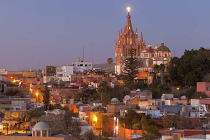 Picture of MEXICO LA PARROQUIA CATHEDRAL AT TWILIGHT