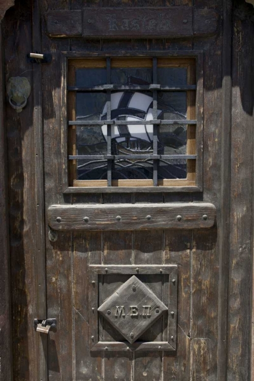 Picture of GREECE, SANTORINI WOODEN PUB DOOR