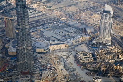 Picture of UAE, DUBAI AERIAL DOWNDOWN CITYSCAPE
