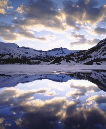 Picture of CA, SIERRA NEVADA MTS REFLECTING IN ELLERY LAKE