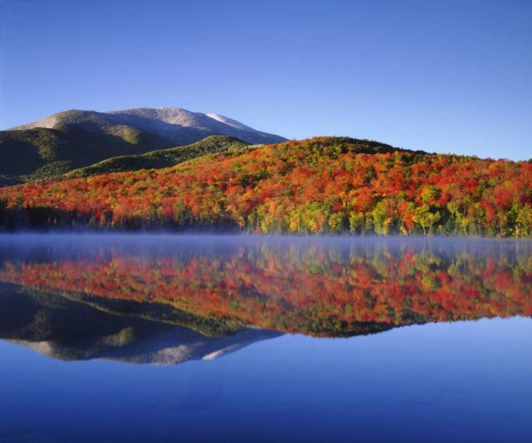 Picture of NY, SNOWY ALGONQUIN PEAK AND HEART LAKE IN FALL