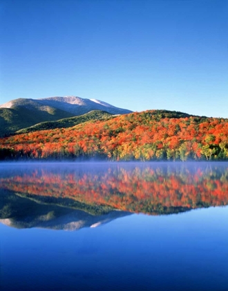 Picture of NY, SNOWY ALGONQUIN PEAK AND HEART LAKE IN FALL