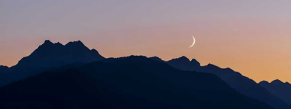 Picture of WA, SEABECK MOON AND VENUS OVER THE OLYMPICS