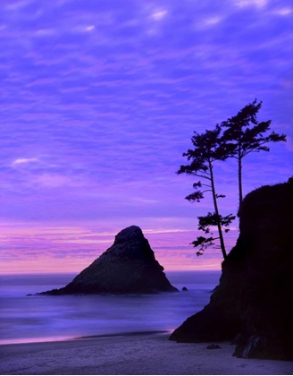 Picture of OR, DEVILS ELBOW SP, SUNSET OVER ROCK FORMATIONS