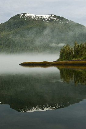 Picture of USA, ALASKA MORNING FOG ON LAKE