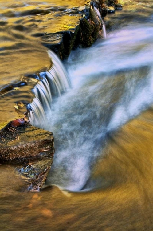 Picture of PA, DINGMANS FERRY AUTUMN WATERFALL OVER ROCKS