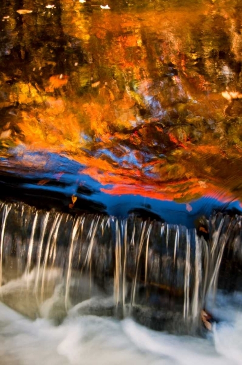 Picture of PA, DINGMANS FERRY AUTUMN WATERFALL OVER ROCKS