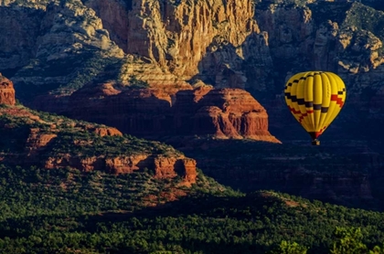 Picture of AZ, HOT-AIR BALLOON OVER RED ROCKS SP AT SUNSET