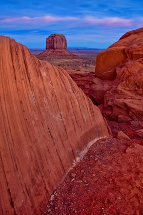 Picture of USA, UTAH ERODED SANDSTONE FORMATIONS AT SUNSET