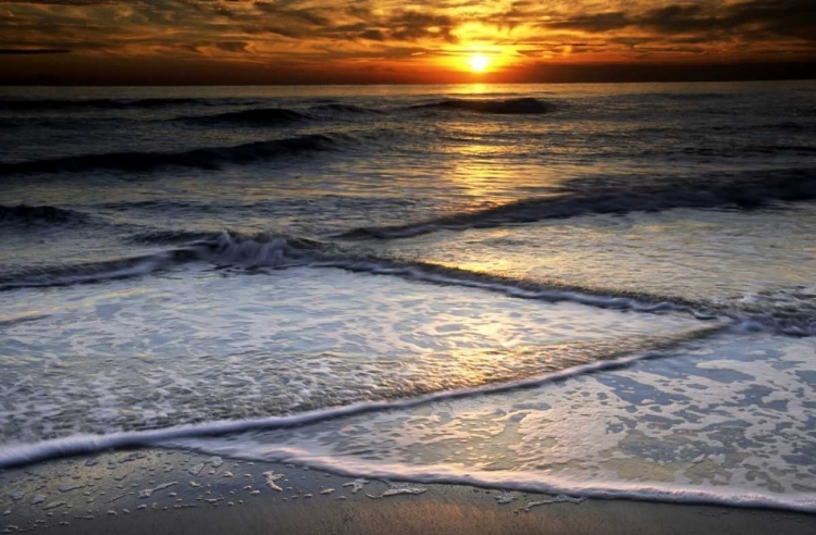 Picture of NEW JERSEY, CAPE MAY SUNSET REFLECTION ON BEACH