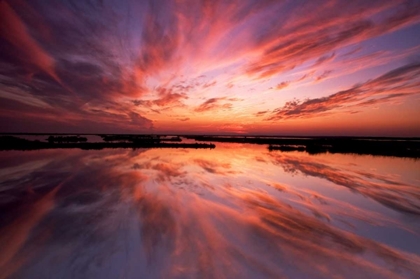 Picture of NEW JERSEY, CAPE MAY SUNSET REFLECTION ON WATER