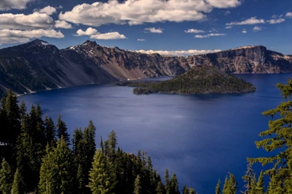 Picture of OREGON, CRATER LAKE NP SPRING LANDSCAPE OF LAKE