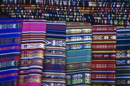 Picture of NEW MEXICO, SANTA FE COLORFUL BLANKETS FOR SALE