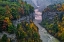 Picture of NY, LETCHWORTH SP RIVER AND WATERFALL IN CANYON