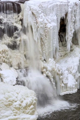 Picture of WV, BLACKWATER FALLS PARTIALLY FROZEN WATERFALL