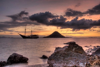 Picture of INDONESIA, KOMODO NP SUNSET ON A SCHOONER