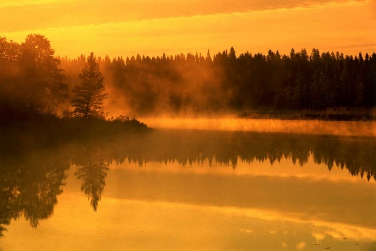 Picture of CANADA, MANITOBA SUNRISE OVER WHITESHELL RIVER