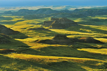 Picture of CANADA, GRASSLANDS NP KILLDEER BADLANDS, SUNSET