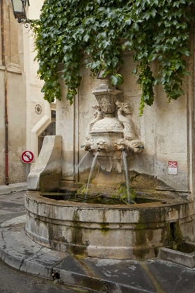 Picture of FRANCE, PROVENCE, WATER FOUNTAIN ON STREET CORNER