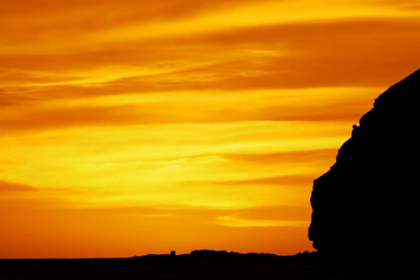 Picture of ICELAND SILHOUETTE OF CLIFFS AT SUNSET