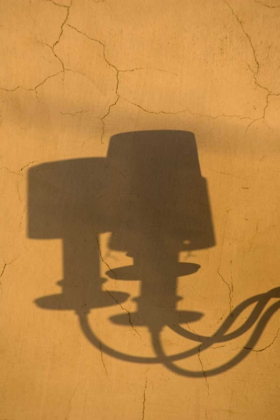 Picture of ITALY, VENICE SHADOWS OF A LAMP ON A YELLOW WALL