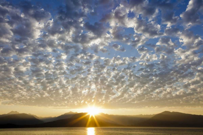 Picture of WA, SEABECK, OLYMPIC MTS SUNSET OVER HOOD CANAL