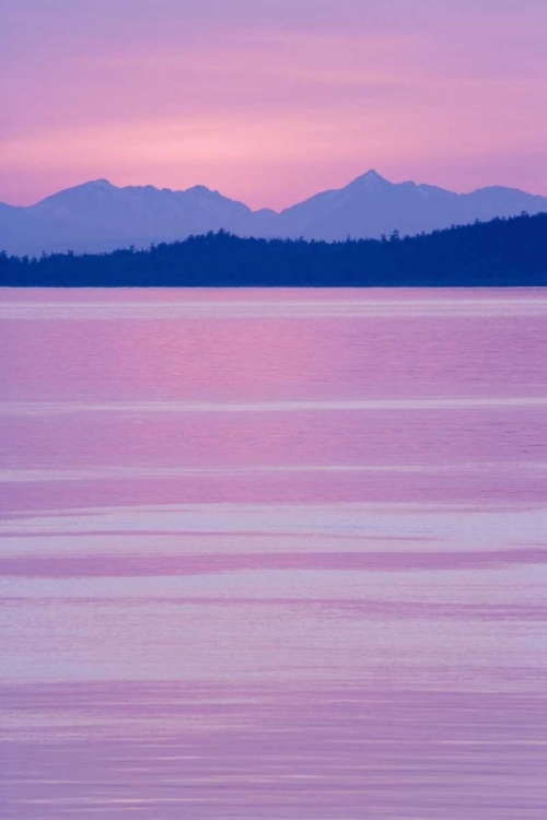 Picture of WA, SAN JUANS, VIEW OVER HARO STRAIGHT AT SUNSET