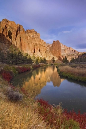 Picture of OR, SMITH ROCK SP ROCK CLIFFS AND CROOKED RIVER