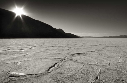 Picture of CA, DEATH VALLEY SUNBURST OVER SALT PAN