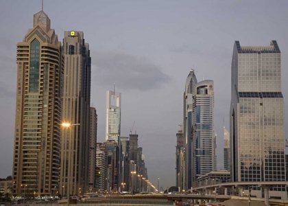 Picture of UAE, DUBAI TOWERS ALONG SHEIK ZAYED ROAD