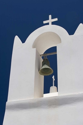 Picture of GREECE, SANTORINI WHITE CHURCH BELL TOWER