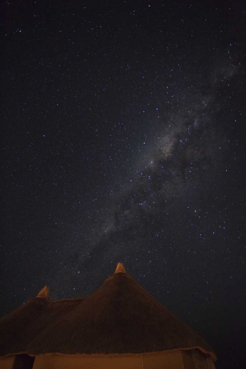 Picture of NAMIBIA, NAMIB DESERT, MILKY WAY ABOVE HUT