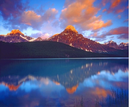 Picture of CANADA, ALBERTA, SUNRISE OVER A LAKE IN BANFF NP