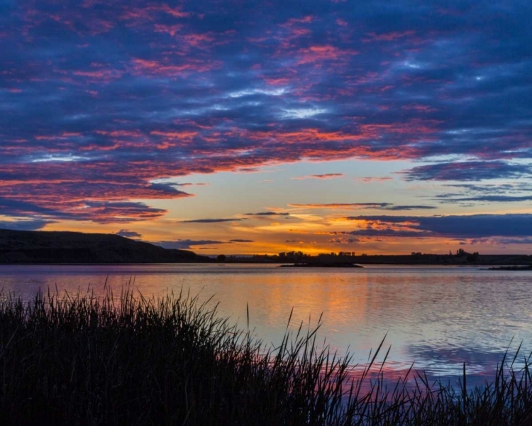 Picture of USA, WASHINGTON SUNSET ON SCOOTENEY RESERVOIR