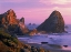 Picture of OR, HARRIS STATE BEACH SEA STACKS AT SUNSET