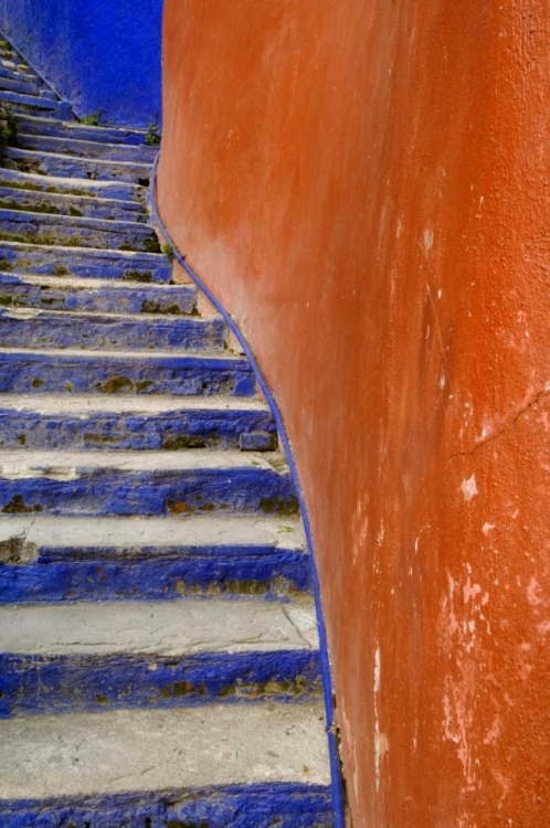 Picture of MEXICO, GUANAJUATO, COLORFUL STAIRS