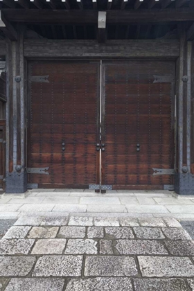 Picture of JAPAN, KYOTO DOUBLE WOODEN DOORS ON BUILDING