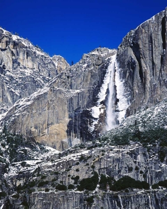 Picture of CA, YOSEMITE ICE-RIMMED UPPER YOSEMITE FALLS